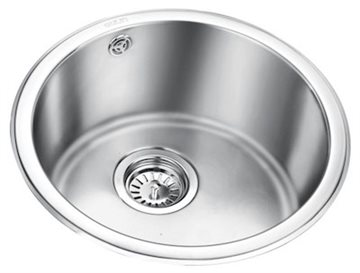 Secher Tønder 370 rund vask t/køkken Ø 430 mm. Rustfrit stål